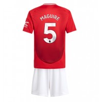 Camisa de time de futebol Manchester United Harry Maguire #5 Replicas 1º Equipamento Infantil 2024-25 Manga Curta (+ Calças curtas)